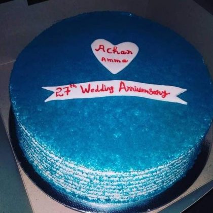 Blue velvet homemade cake