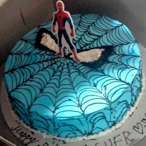 Spiderman Theme Cake Blue